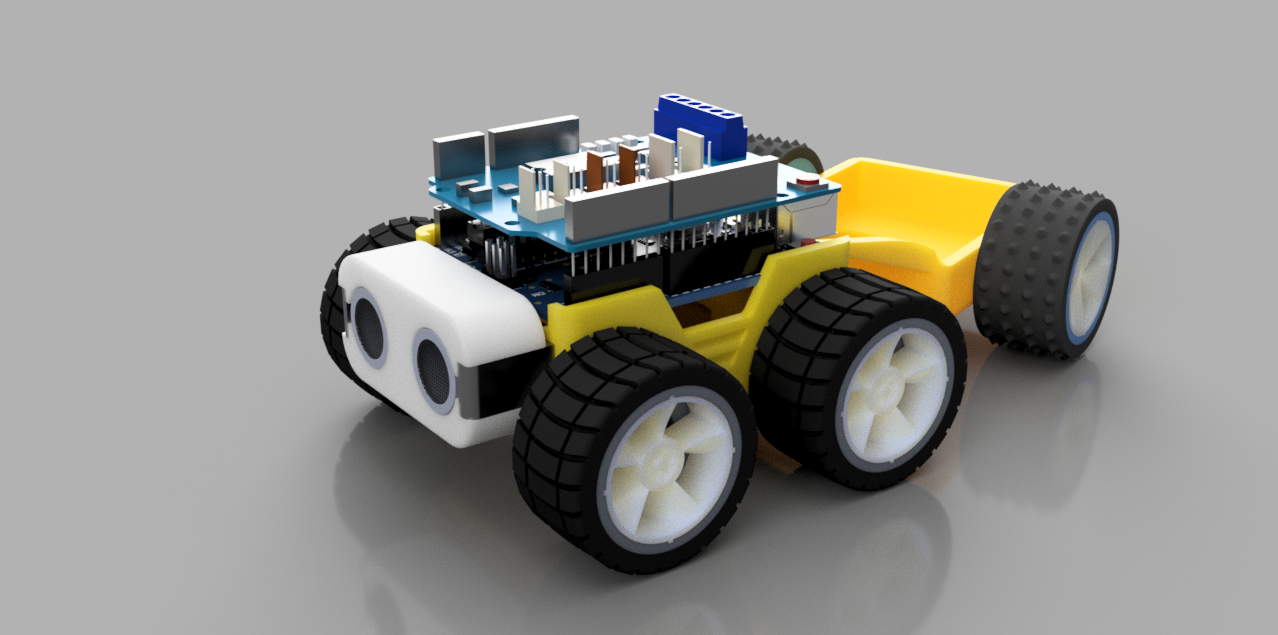 Rendered image of a SMARS robot with trailer