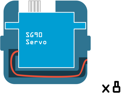 Fit the servo into the servo holder