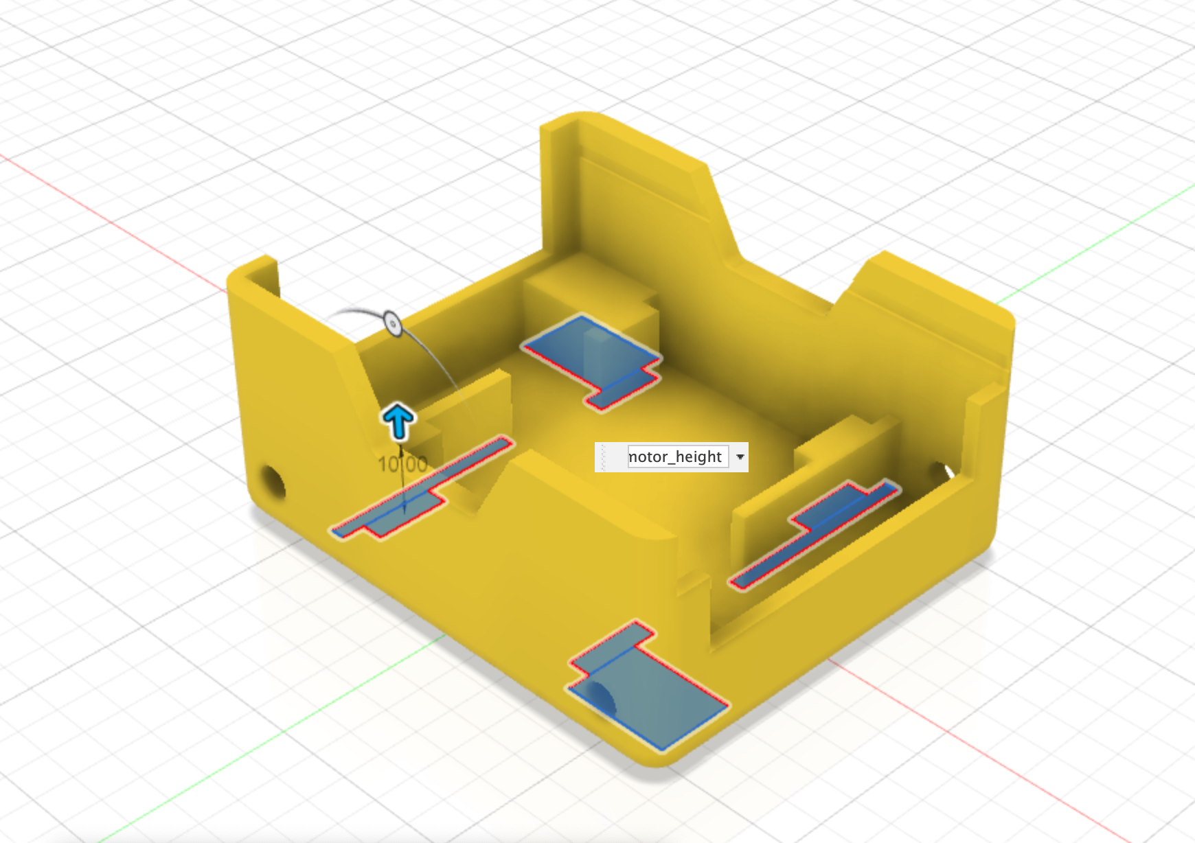 Chassis Motor holder extrude Cad Drawing