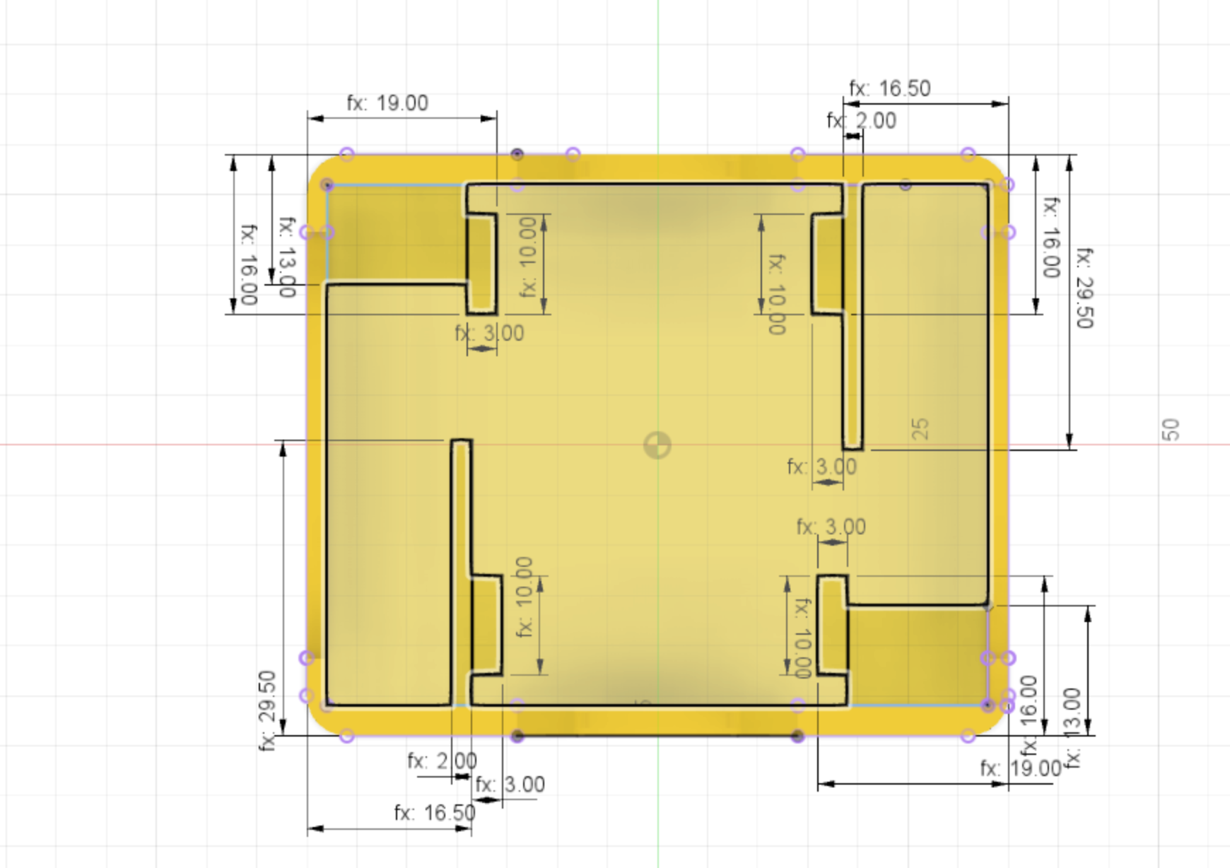 Chassis Motor holder profile Cad Drawing