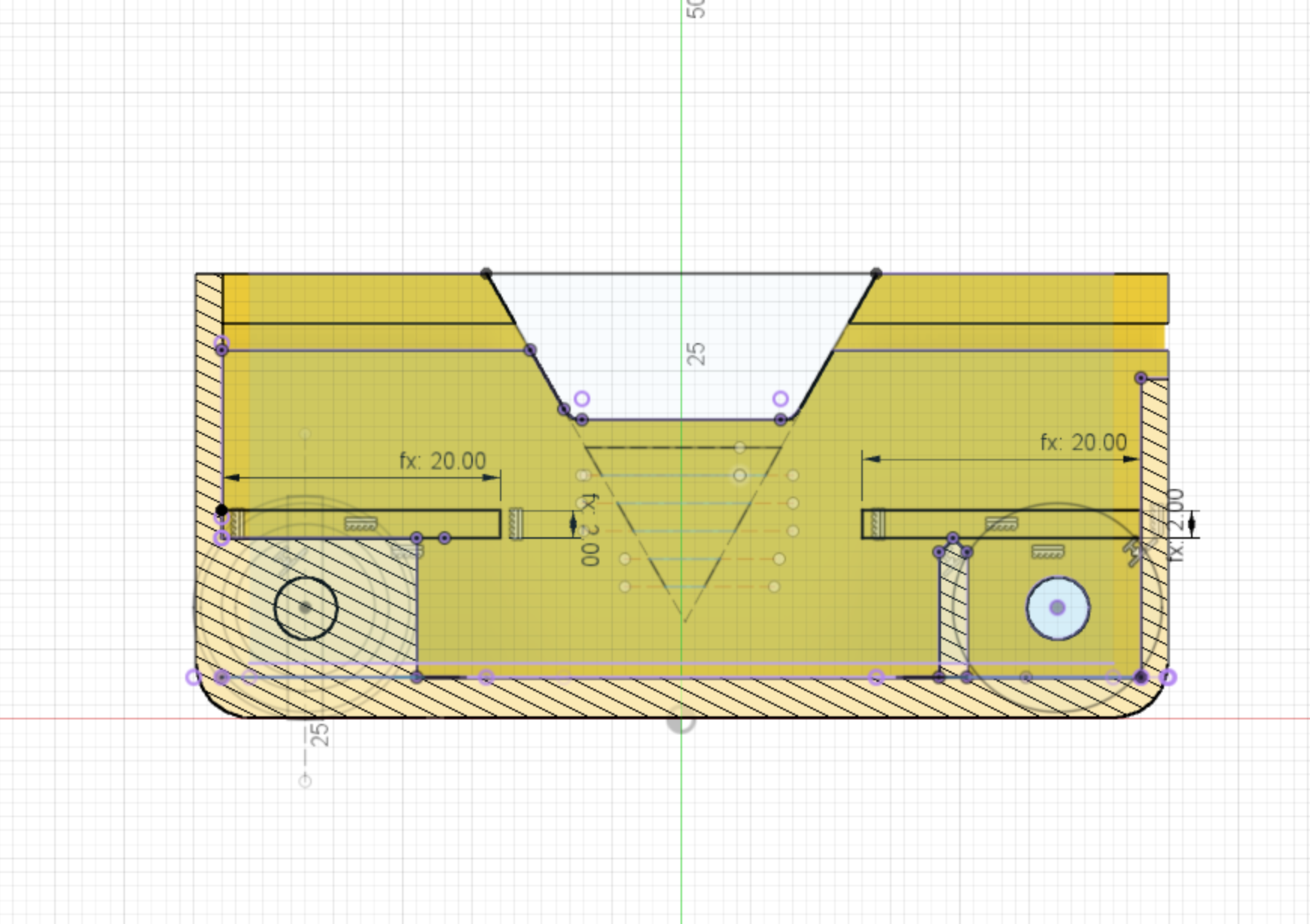 Chassis motor holder slots Cad Drawing