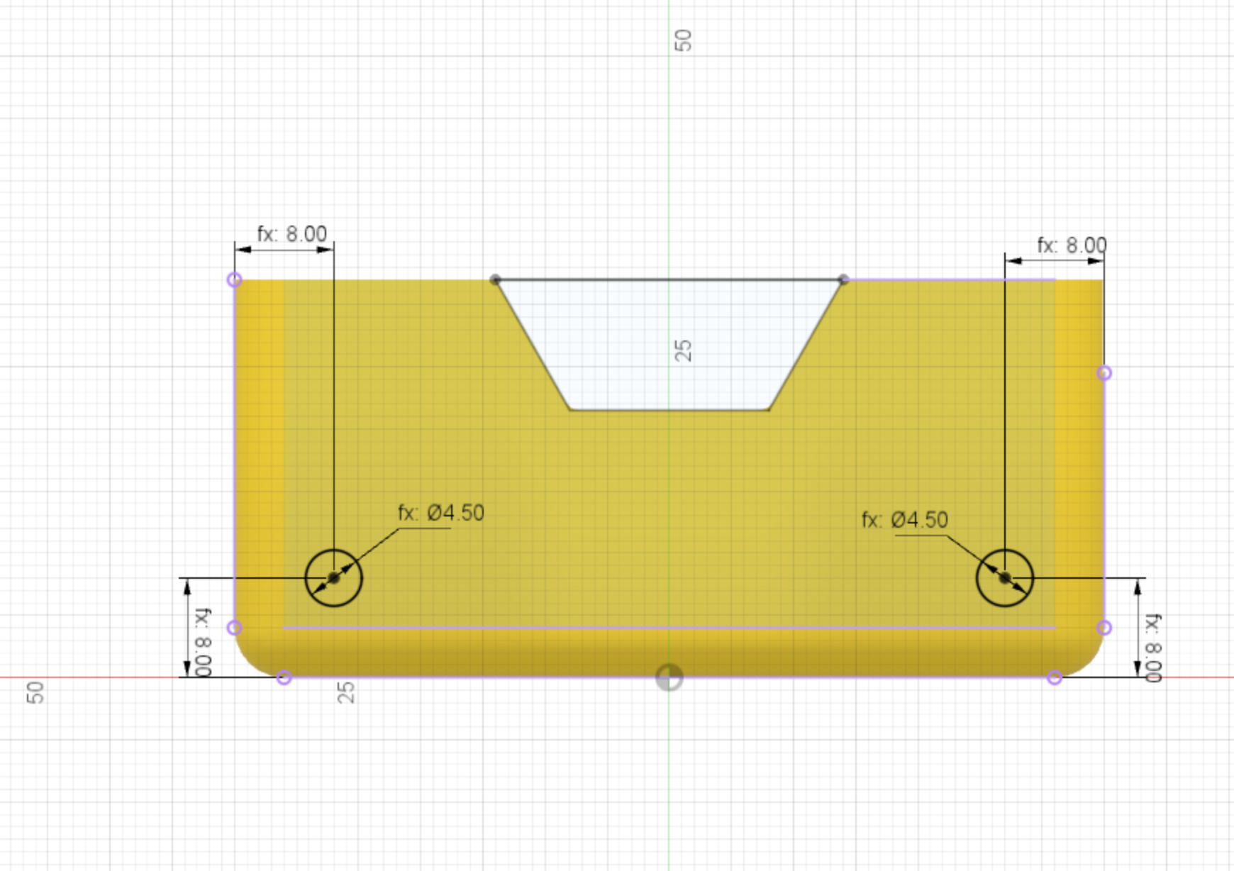 Chassis Wheel hole profile Cad Drawing