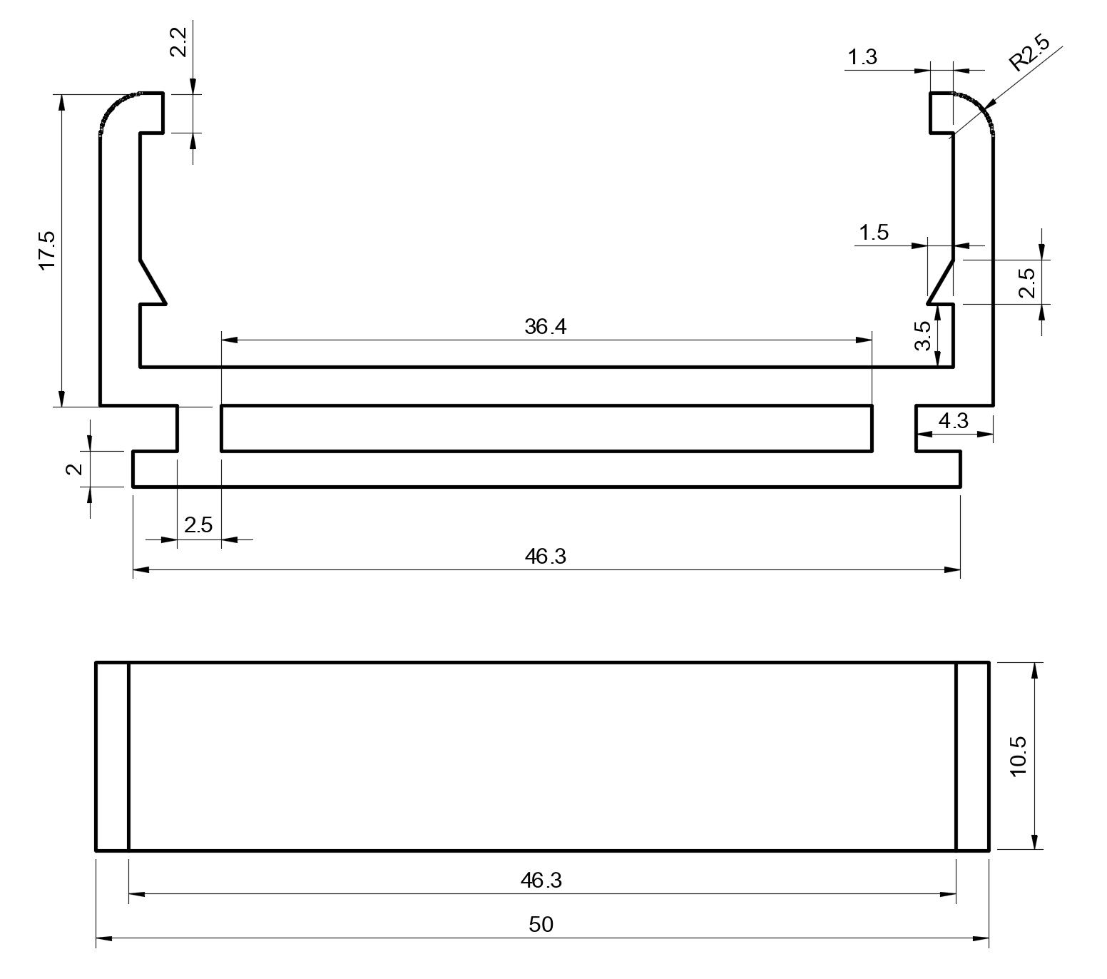 Range Finder Holder sketch Profile