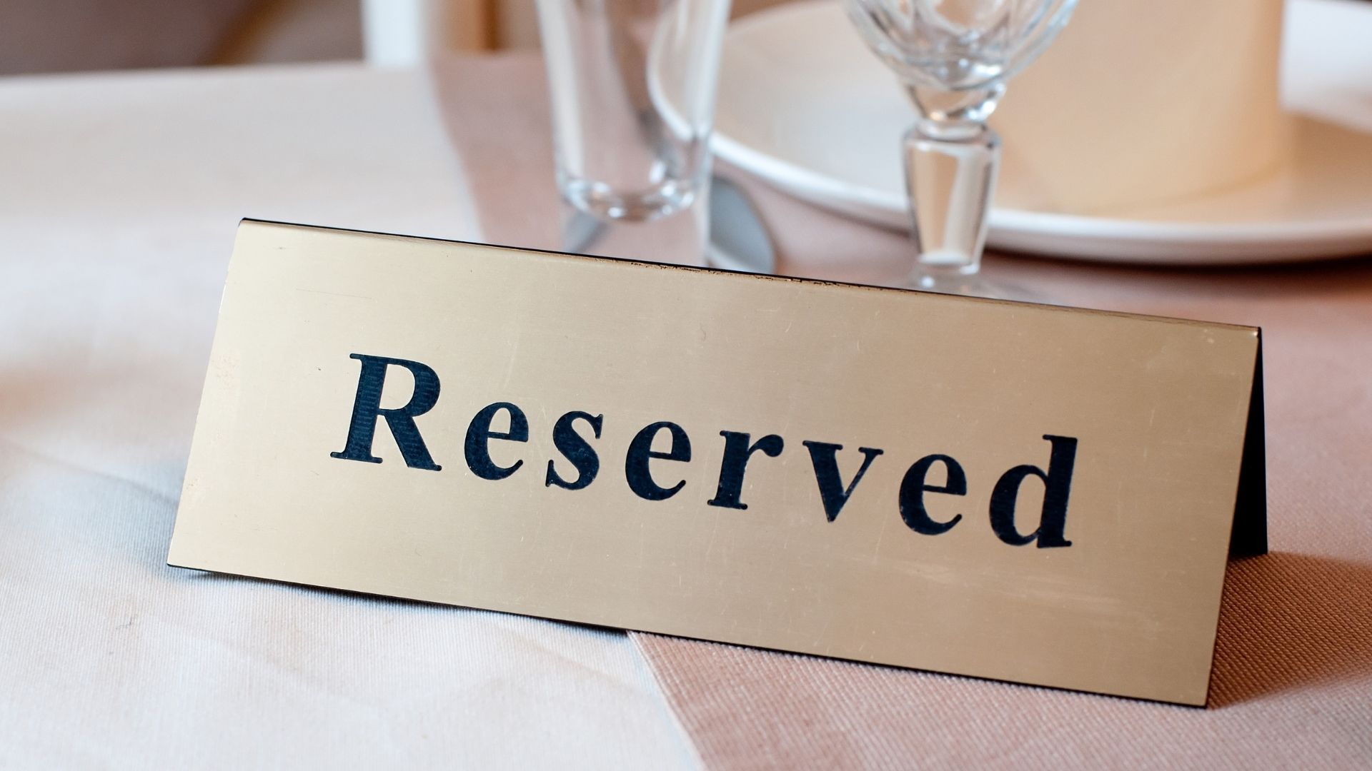 Reserved sign on a table