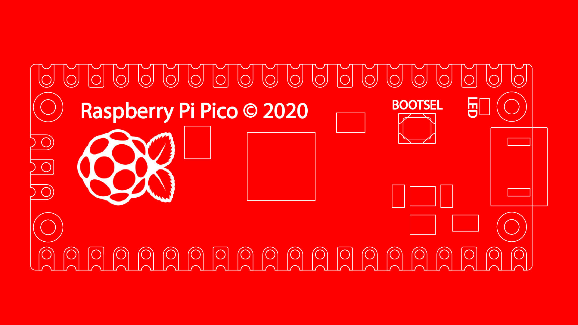 An outline of a Raspberry Pi Pico